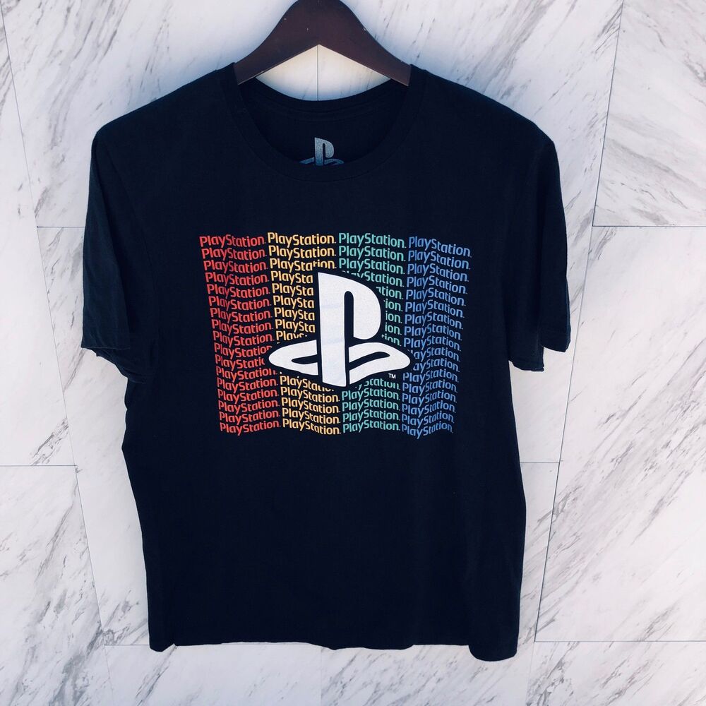 PlayStation Logo Black Large Men's Short Sleeve T-Shirt